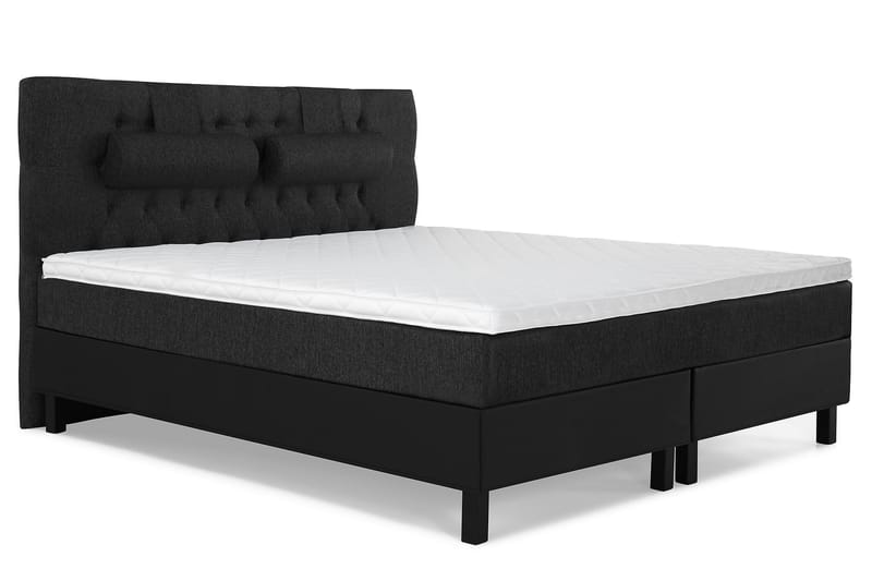 Sänkypaketti Olivia 160x200 Diamant Pääty Musta/Harmaa/PU - Vaahto Niskatyyny Suuri - Huonekalut - Sänky - Jenkkisängyt