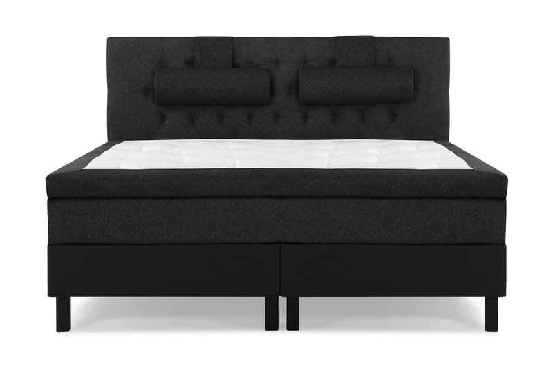 Sänkypaketti Olivia 160x200 Diamant Pääty Musta/Harmaa/PU - Memory Niskatyyny Suuri - Huonekalut - Sänky - Jenkkisängyt