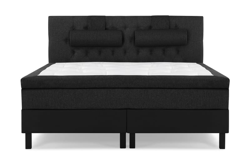 Sänkypaketti Olivia 160x200 Diamant Pääty Musta/Harmaa/PU - Lateksi Niskatyyny Suuri - Huonekalut - Sänky - Jenkkisängyt