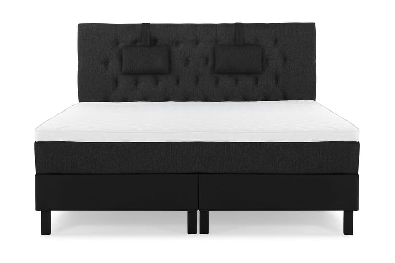 Sänkypaketti Olivia 160x200 Diamant Pääty Musta/Harmaa/PU - Vaahto Niskatyyny Pieni - Huonekalut - Sänky - Jenkkisängyt