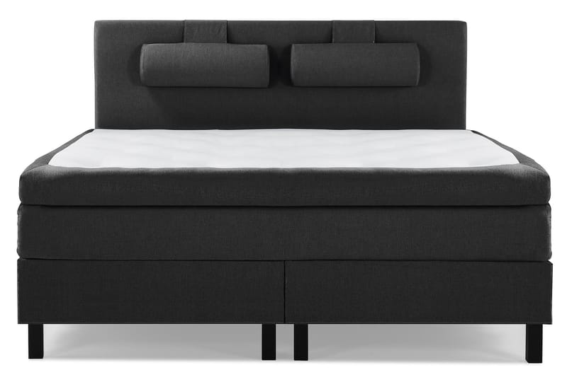 Sänkypaketti Olivia 160x200 Sileä Sängynpääty Musta - Polyeetteri Niskatyyny Suuri - Huonekalut - Sänky - Jenkkisängyt