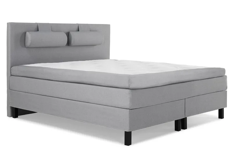 Sänkypaketti Olivia 160x200 Sileä Sängynpääty Vaaleanharmaa - Memory Niskatyyny Suuri - Huonekalut - Sänky - Jenkkisängyt