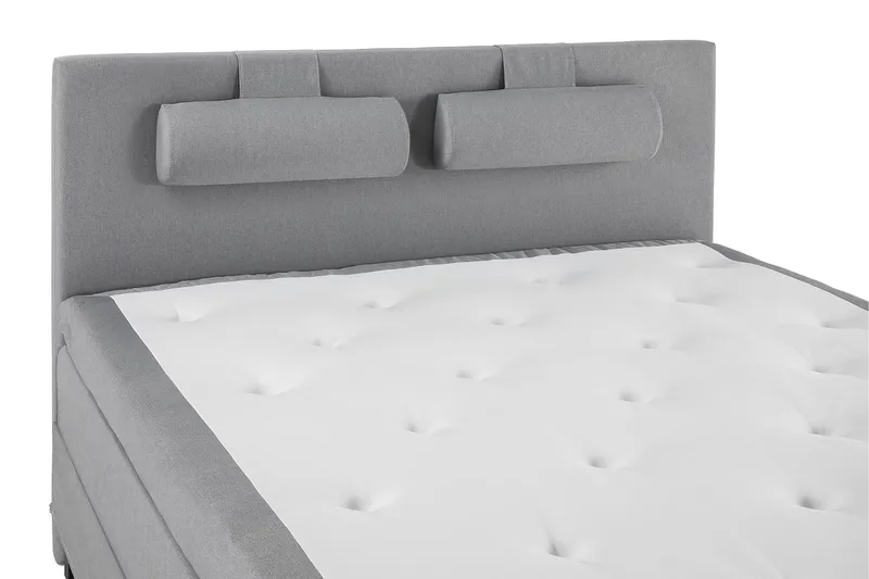 Sänkypaketti Olivia 160x200 Sileä Sängynpääty Vaaleanharmaa - Memory Niskatyyny Suuri - Huonekalut - Sänky - Jenkkisängyt