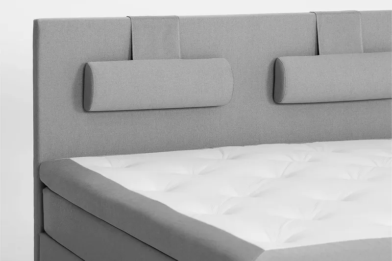 Sänkypaketti Olivia 160x200 Sileä Sängynpääty Vaaleanharmaa - Memory Niskatyyny Suuri - Huonekalut - Sänky - Jenkkisängyt