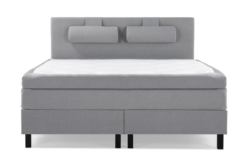 Sänkypaketti Olivia 160x200 Sileä Sängynpääty Vaaleanharmaa - Niskatyyny Suuri Vaaleanharmaa - Huonekalut - Sänky - Jenkkisängyt