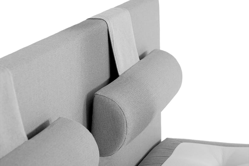 Sänkypaketti Olivia 160x200 Sileä Sängynpääty Vaaleanharmaa - Polyeetteri Niskatyyny Suuri - Huonekalut - Sänky - Jenkkisängyt
