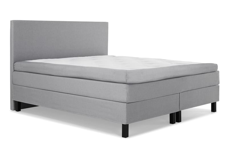 Sänkypaketti Olivia 160x200 Sileä Sängynpääty Vaaleanharmaa - Polyeetteri - Huonekalut - Sänky - Jenkkisängyt