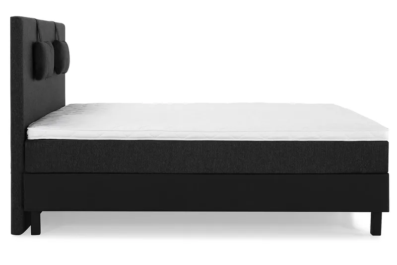 Sänkypaketti Olivia 160x200 Sileä Pääty Musta/Harmaa/PU - Vaahto Niskatyyny Pieni - Huonekalut - Sänky - Jenkkisängyt