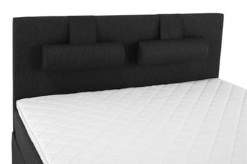 Sänkypaketti Olivia 160x200 Sileä Pääty Musta/Harmaa/PU - Vaahto Niskatyyny Suuri - Huonekalut - Sänky - Jenkkisängyt