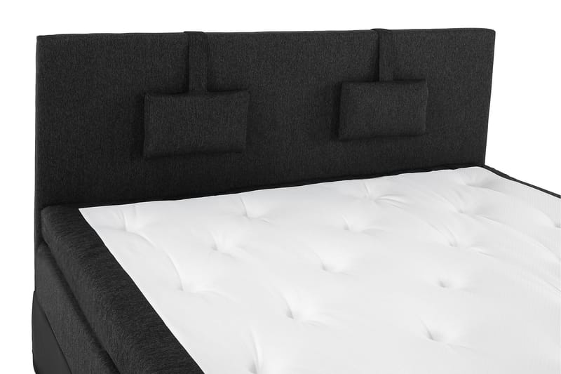Sänkypaketti Olivia 160x200 Sileä Pääty Musta/Harmaa/PU - Memory Niskatyyny Pieni - Huonekalut - Sänky - Jenkkisängyt
