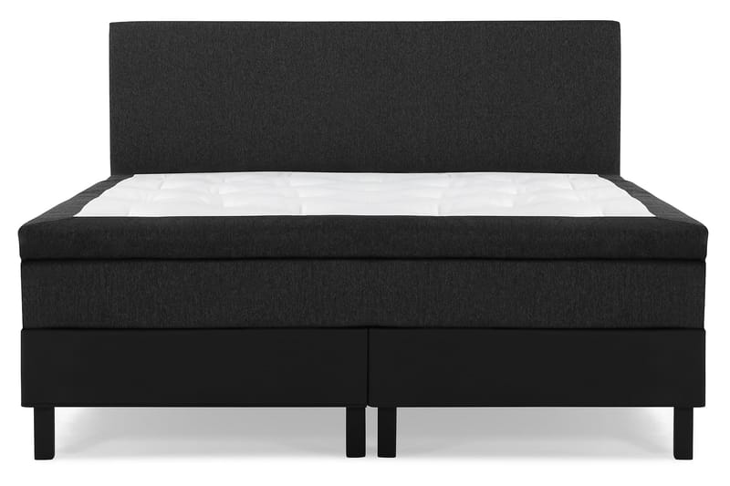 Sänkypaketti Olivia 160x200 Sileä Pääty Musta/Harmaa/PU - Memory - Huonekalut - Sänky - Jenkkisängyt