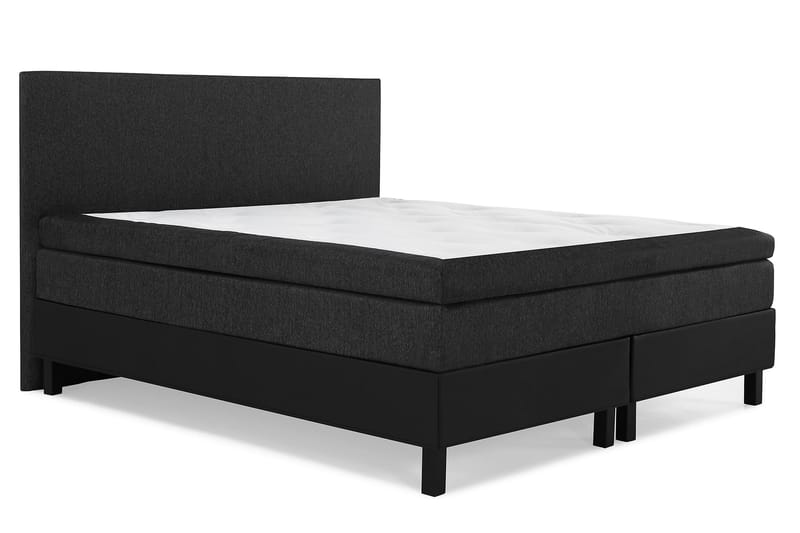 Sänkypaketti Olivia 160x200 Sileä Pääty Musta/Harmaa/PU - Lateksi - Huonekalut - Sänky - Jenkkisängyt