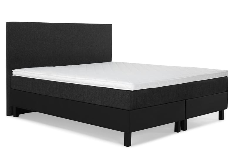 Sänkypaketti Olivia 160x200 Sileä Pääty Musta/Harmaa/PU - Vaahto - Huonekalut - Sänky - Jenkkisängyt