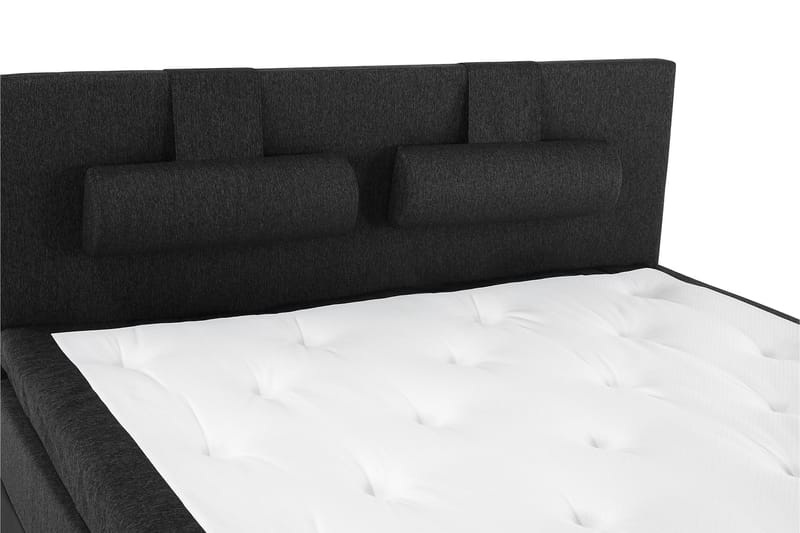 Sänkypaketti Olivia 160x200 Sileä Pääty Musta/Harmaa/PU - Memory Niskatyyny Suuri - Huonekalut - Sänky - Jenkkisängyt
