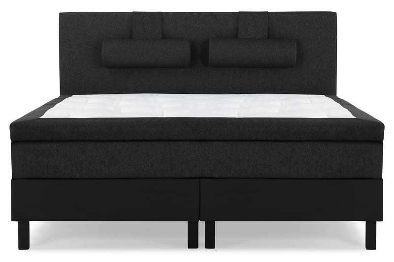 Sänkypaketti Olivia 160x200 Sileä Pääty Musta/Harmaa/PU - Memory Niskatyyny Suuri - Huonekalut - Sänky - Jenkkisängyt