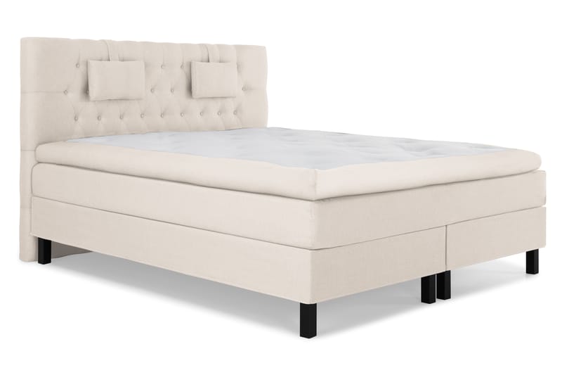 Sänkypaketti Olivia 180x200 Diamant Sängynpääty Beige - Polyeetteri Niskatyyny Pieni - Huonekalut - Sänky - Jenkkisängyt