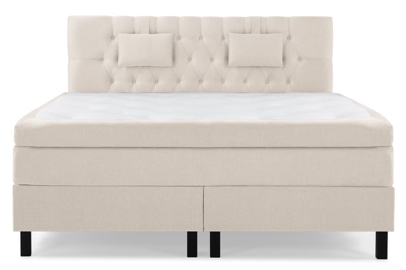 Sänkypaketti Olivia 180x200 Diamant Sängynpääty Beige - Polyeetteri Niskatyyny Pieni - Huonekalut - Sänky - Jenkkisängyt