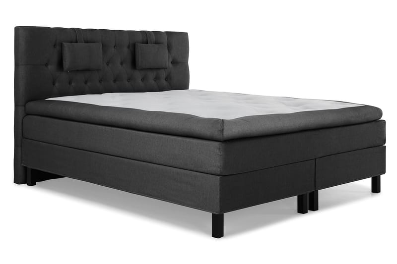 Sänkypaketti Olivia 180x200 Diamant Sängynpääty Musta - Niskatyyny Pieni Musta/Harmaa - Huonekalut - Sänky - Jenkkisängyt