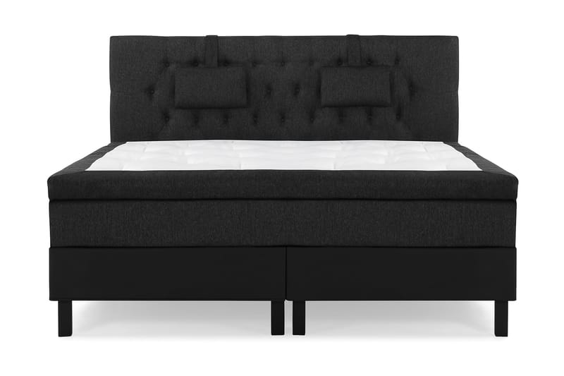 Sänkypaketti Olivia 180x200 Diamant Sängynpääty Musta/Harmaa/PU - Niskatyyny Pieni Musta/Harmaa/PU - Huonekalut - Sänky - Jenkkisängyt