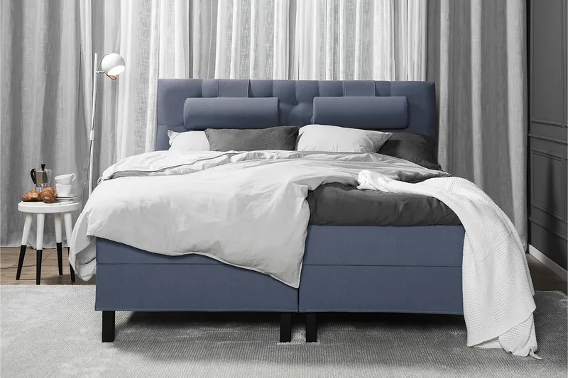 Sänkypaketti Olivia 180x200 Diamant Sängynpääty Tummansinine - Vaahto Niskatyyny Suuri - Huonekalut - Sänky - Jenkkisängyt