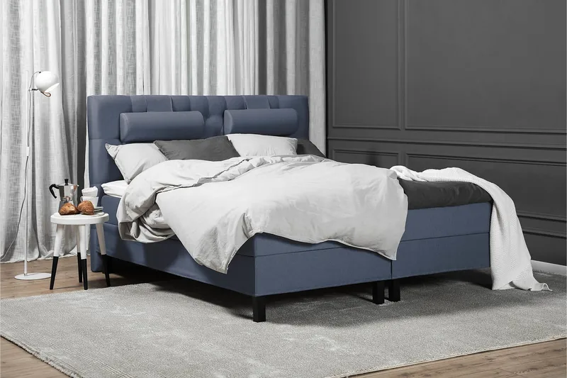 Sänkypaketti Olivia 180x200 Diamant Sängynpääty Tummansinine - Vaahto Niskatyyny Suuri - Huonekalut - Sänky - Jenkkisängyt