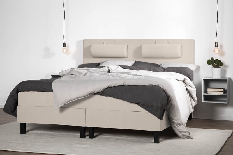 Sänkypaketti Olivia 180x200 Sileä Sängynpääty Beige - Memory - Huonekalut - Sänky - Jenkkisängyt