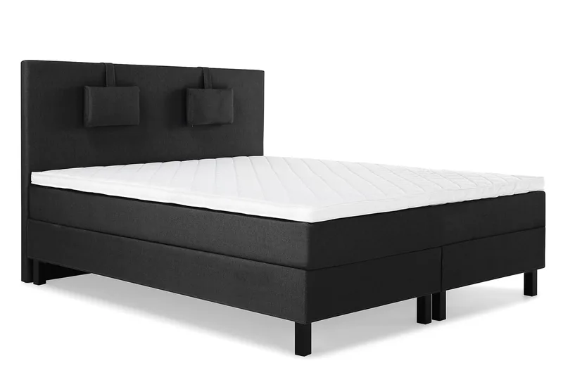 Sänkypaketti Olivia 180x200 Sileä Sängynpääty Musta - Vaahto Niskatyyny Pieni - Huonekalut - Sänky - Jenkkisängyt