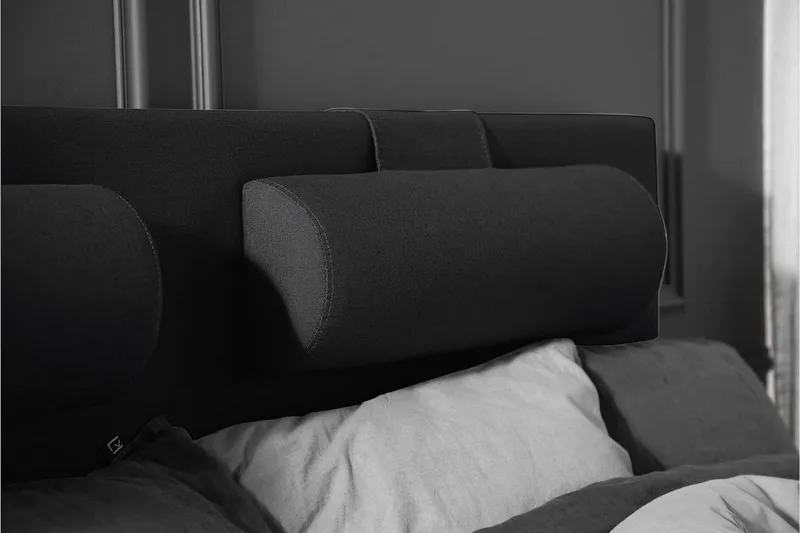 Sänkypaketti Olivia 180x200 Sileä Sängynpääty Musta - Vaahto Niskatyyny Pieni - Huonekalut - Sänky - Jenkkisängyt