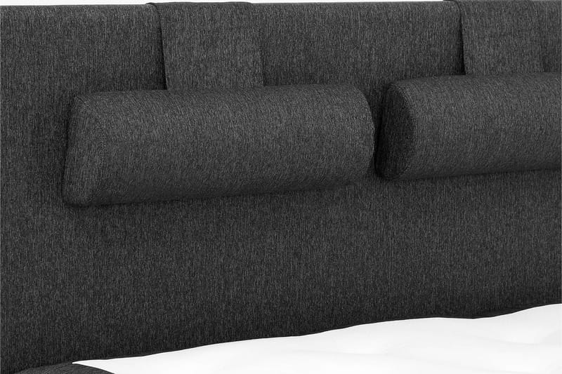 Sänkypaketti Olivia 180x200 Sileä Sängynpääty Musta/Harmaa/PU - Memory Niskatyyny Suuri - Huonekalut - Sänky - Jenkkisängyt