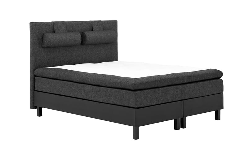 Sänkypaketti Olivia 180x200 Sileä Sängynpääty Musta/Harmaa/PU - Memory Niskatyyny Suuri - Huonekalut - Sänky - Jenkkisängyt