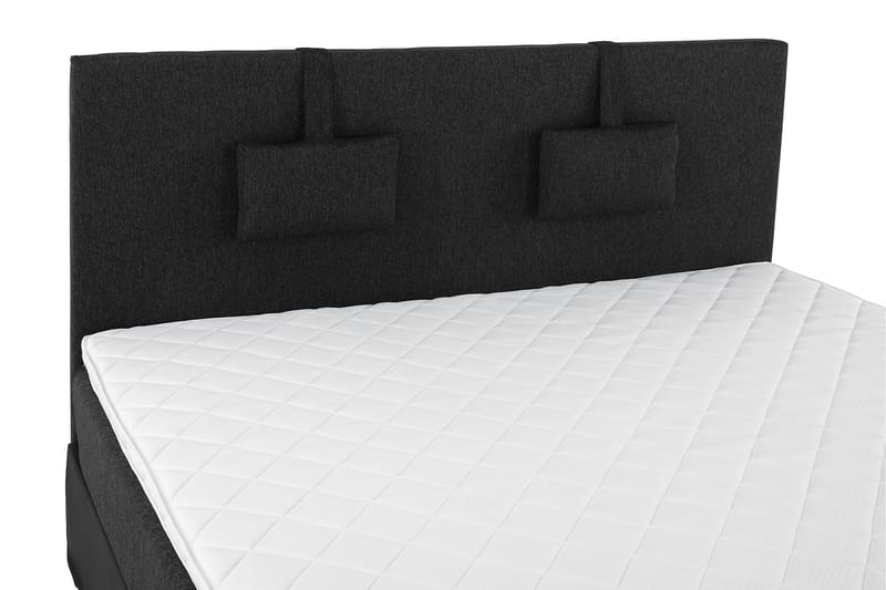 Sänkypaketti Olivia 180x200 Sileä Sängynpääty Musta/Harmaa/PU - Niskatyyny Pieni Musta/Harmaa/PU - Huonekalut - Sänky - Jenkkisängyt