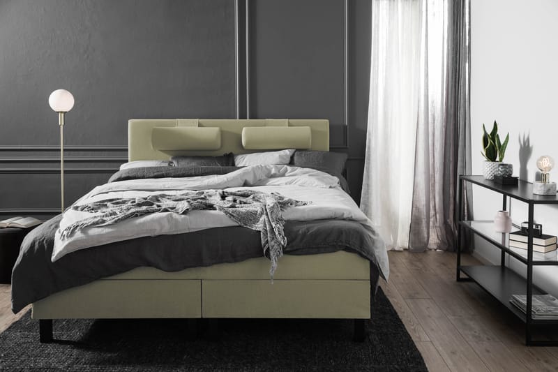 Sänkypaketti Olivia 180x200 Sileä Sängynpääty Vihreä - Memory - Huonekalut - Sänky - Jenkkisängyt