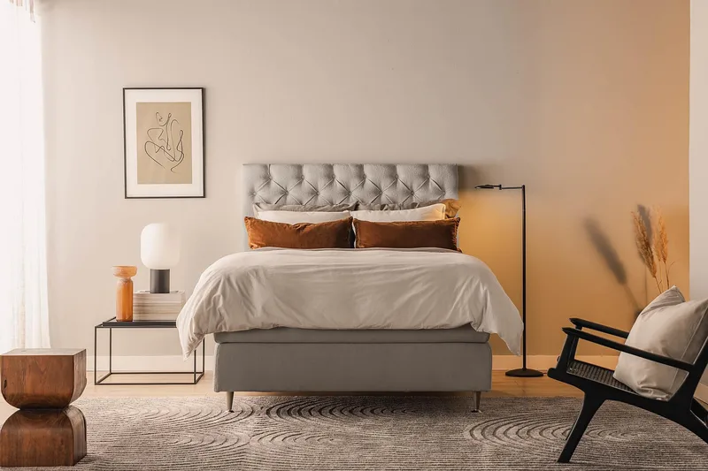 Sänkypaketti Oslo Lyx 120x200 cm Buklee - Harmaa - Huonekalut - Sänky - Parisänky