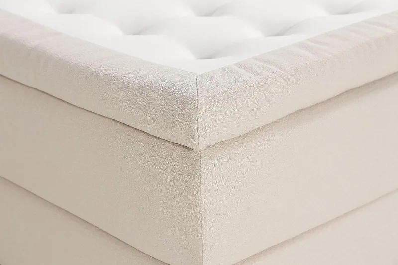 Sänkypaketti Oslo Lyx 120x200 cm Buklee Napillinen pääty - Vaaleabeige - Huonekalut - Sänky - Jenkkisängyt