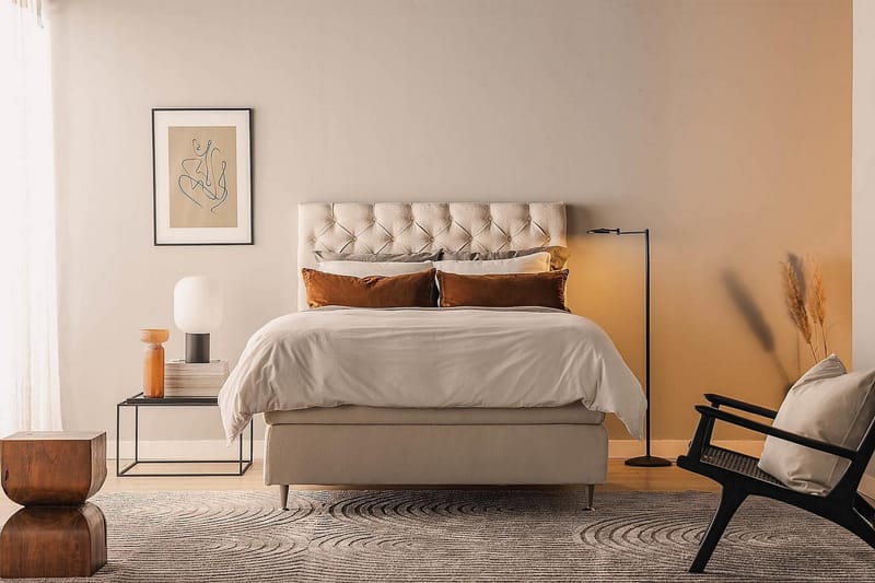 Sänkypaketti Oslo Lyx 120x200 cm Buklee - Vaaleabeige - Huonekalut - Sänky - Jenkkisängyt