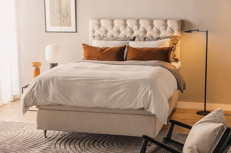 Sänkypaketti Oslo Lyx 120x200 cm Buklee - Vaaleabeige - Huonekalut - Sänky - Jenkkisängyt