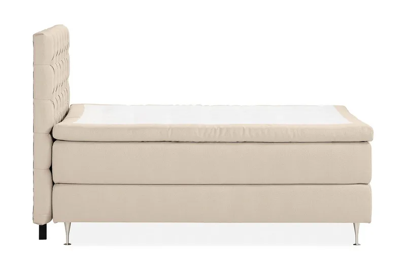 Sänkypaketti Oslo Lyx 140x200 cm Buklee Topattu pääty - Beige - Huonekalut - Sänky - Jenkkisängyt
