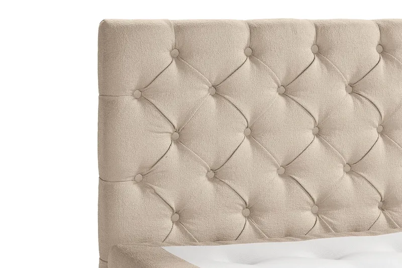 Sänkypaketti Oslo Lyx 140x200 cm Buklee Topattu pääty - Beige - Huonekalut - Sänky - Jenkkisängyt