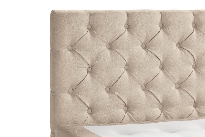 Sänkypaketti Oslo Lyx 140x200 cm Buklee Topattu pääty - Beige - Huonekalut - Sänky - Jenkkisängyt