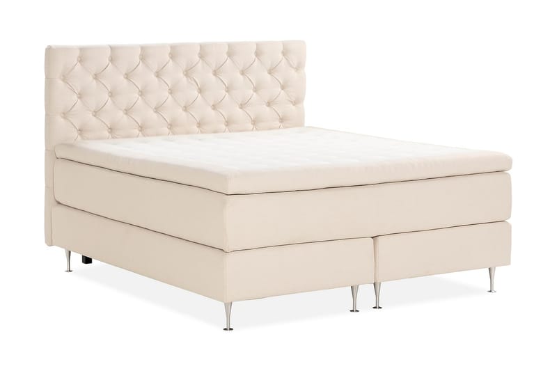 Sänkypaketti Oslo Lyx 160x200 cm Buklee Topattu pääty - Vaaleabeige - Huonekalut - Sänky - Jenkkisängyt