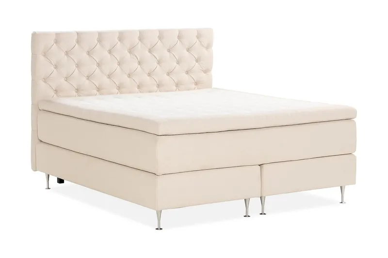 Sänkypaketti Oslo Lyx 160x200 cm Buklee Topattu pääty - Vaaleabeige - Huonekalut - Sänky - Jenkkisängyt