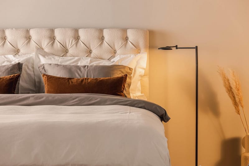 Sänkypaketti Oslo Lyx 180x200 cm Buklee Topattu pääty - Vaaleabeige - Huonekalut - Sänky - Jenkkisängyt