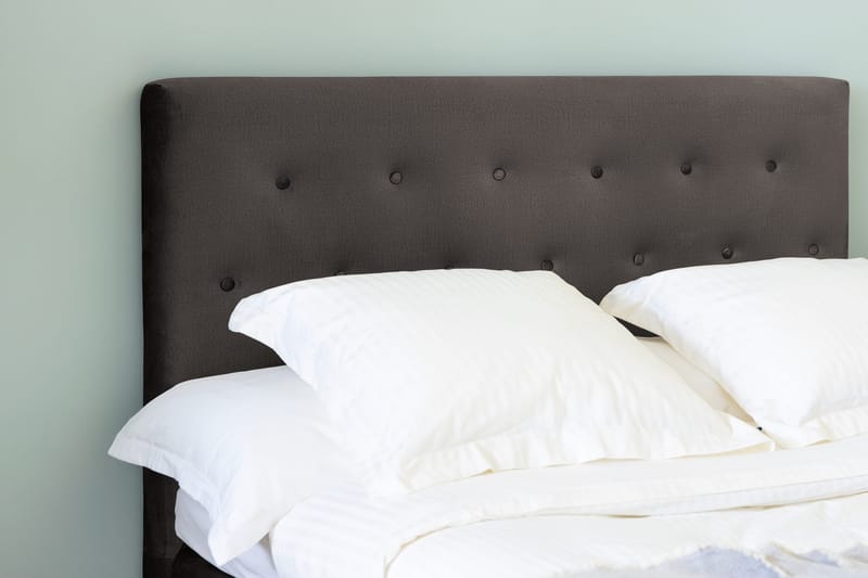 Sänkypaketti Rebeca 140x200 cm Nappi pääty - Tummanharmaa/Sametti - Huonekalut - Sänky - Jenkkisängyt