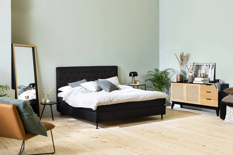 Sänkypaketti Rebeca 160x200 cm - Musta - Huonekalut - Sänky - Jenkkisängyt