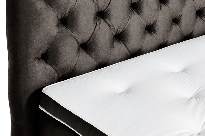 Sänkypaketti Rebeca 160x200 cm Topattu pääty - Tummanharmaa/Sametti - Huonekalut - Sänky - Jenkkisängyt