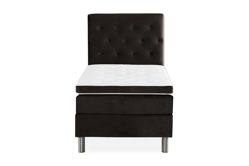 Sänkypaketti Rebeca 90x200 cm Nappi Pääty, Tummanharmaa/Sametti