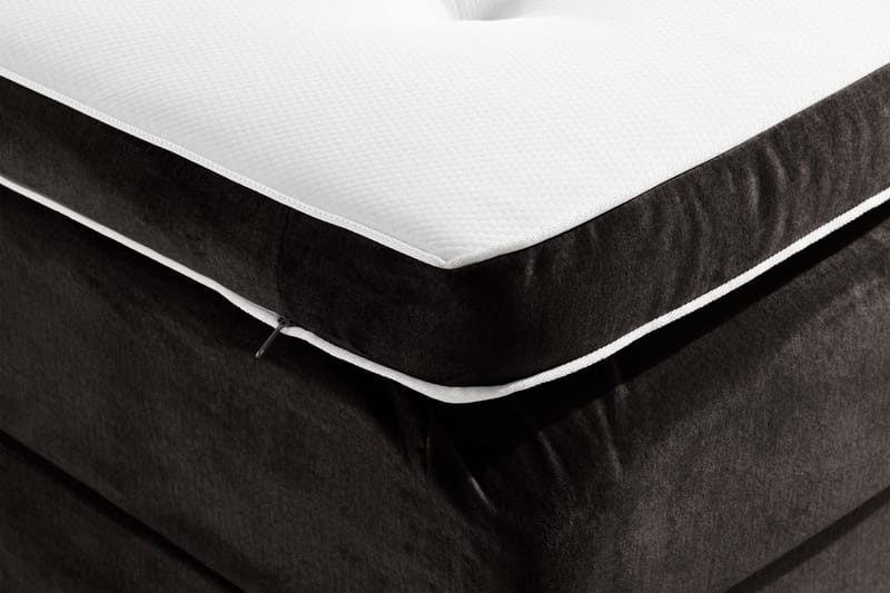 Sänkypaketti Rebeca 90x200 cm Nappi Pääty - Tummanharmaa/Sametti - Huonekalut - Sänky - Jenkkisängyt