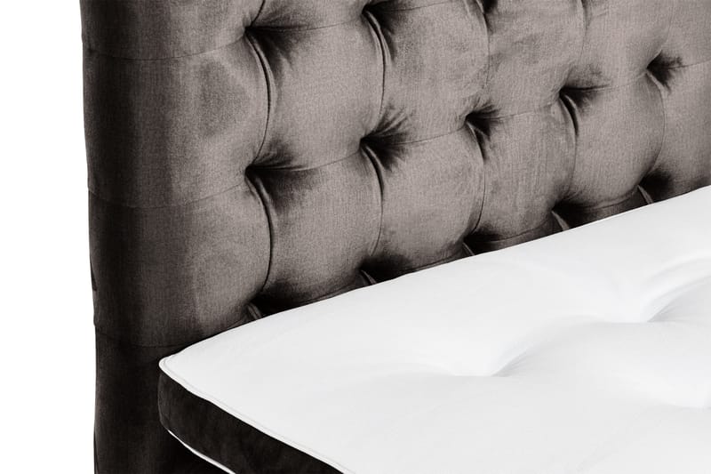 Sänkypaketti Rebeca 90x200 cm Ruudullinen pääty - Tummanharmaa/Sametti - Huonekalut - Sänky - Jenkkisängyt