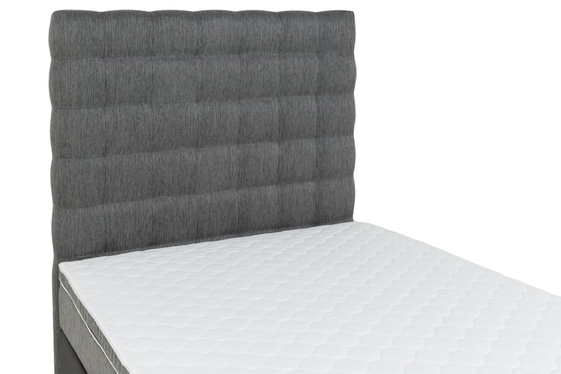 Sänkypaketti Romance Lyx 120x200 Keinonahka/Kangas - Musta/Harmaa Tammi kulmikas - Huonekalut - Sänky - Jenkkisängyt