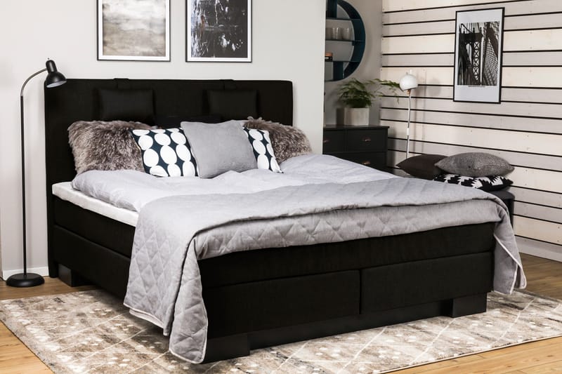 Sänkypaketti Romance Lyx 180x210 - Musta - Huonekalut - Sänky - Jenkkisängyt